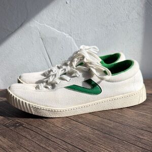 Tretorn White and Green Women's Sneakers